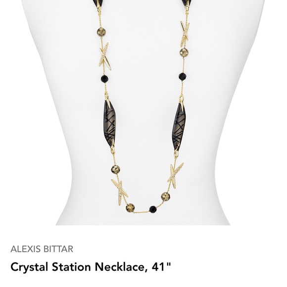 Alexis Bittar Jewelry - Alexis Bittar Black and Gold Crystal Futuristic Lucite Archive Necklace NWT